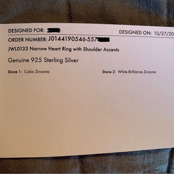 CLEARANCE Jewlr Duchess promise Ring Genuine 925 Sterling Silver 5 Zirconia NWOT - Picture 9 of 13
